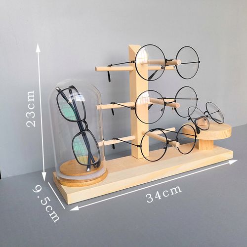 高档实木眼镜展示架墨镜太阳镜展柜陈列装饰道具创意眼镜摆台玻璃